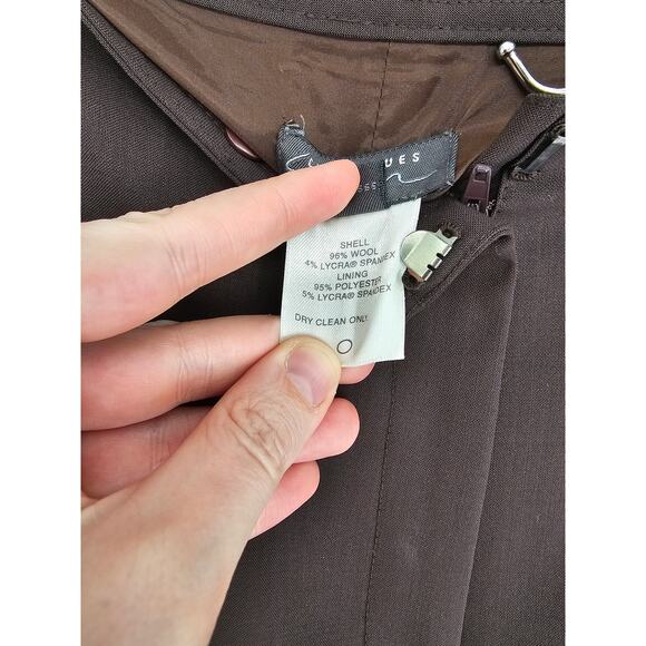 Classiques Entier Brown Polyester Blend High-Rise Straight-Leg Pants Size 16 - Picture 4 of 5
